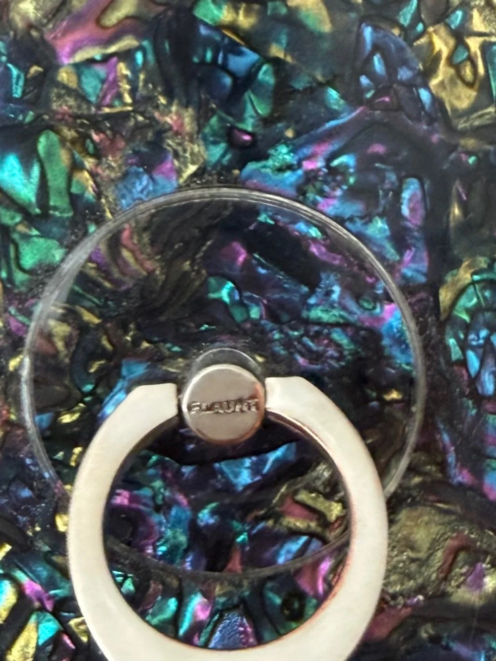 Square by Flaunt iPhone 13 Multicolor Abalone Case, Removable Ring Included!